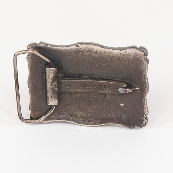 VTG 1973 Jack Daniels No 7 James Lind Wyoming Studio Art Works Belt Buckle - Picture 3 of 8